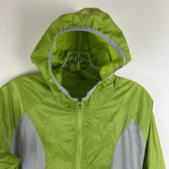 Eddie Bauer Womens Lightweight Jacket Size Small Green Nylon Hood Packable - Picture 3 of 8